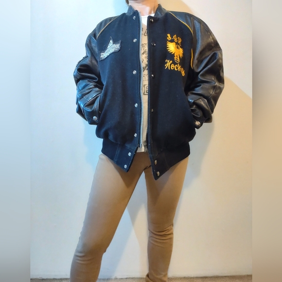 【Rare】70s vintage Shanter Sportswear/stadium leatherJackets/Embroidered logo - Picture 10 of 13